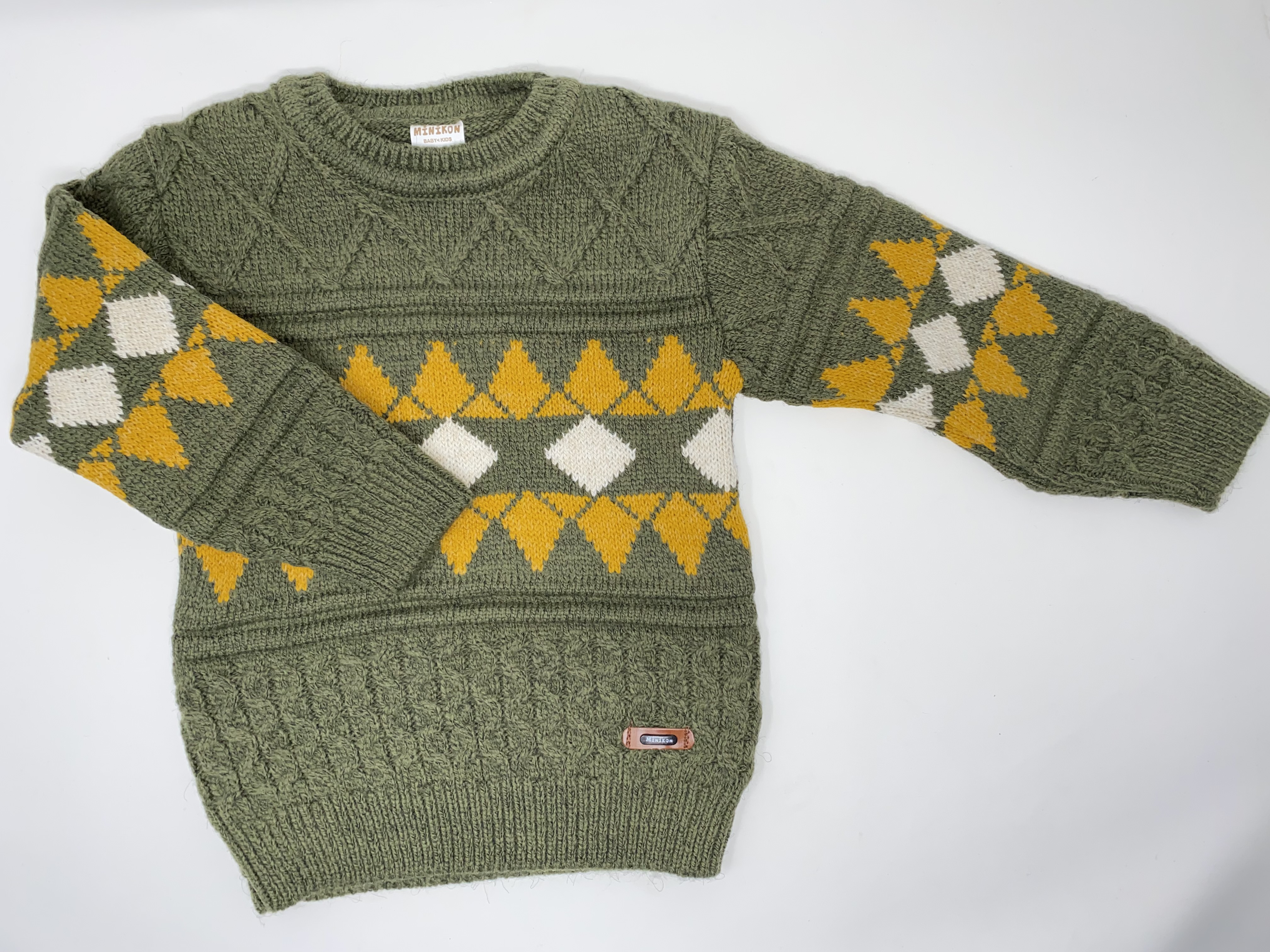 Kinder Winter Strickpullover Pullover Jungen aus Baumwolle mit Allover Muster