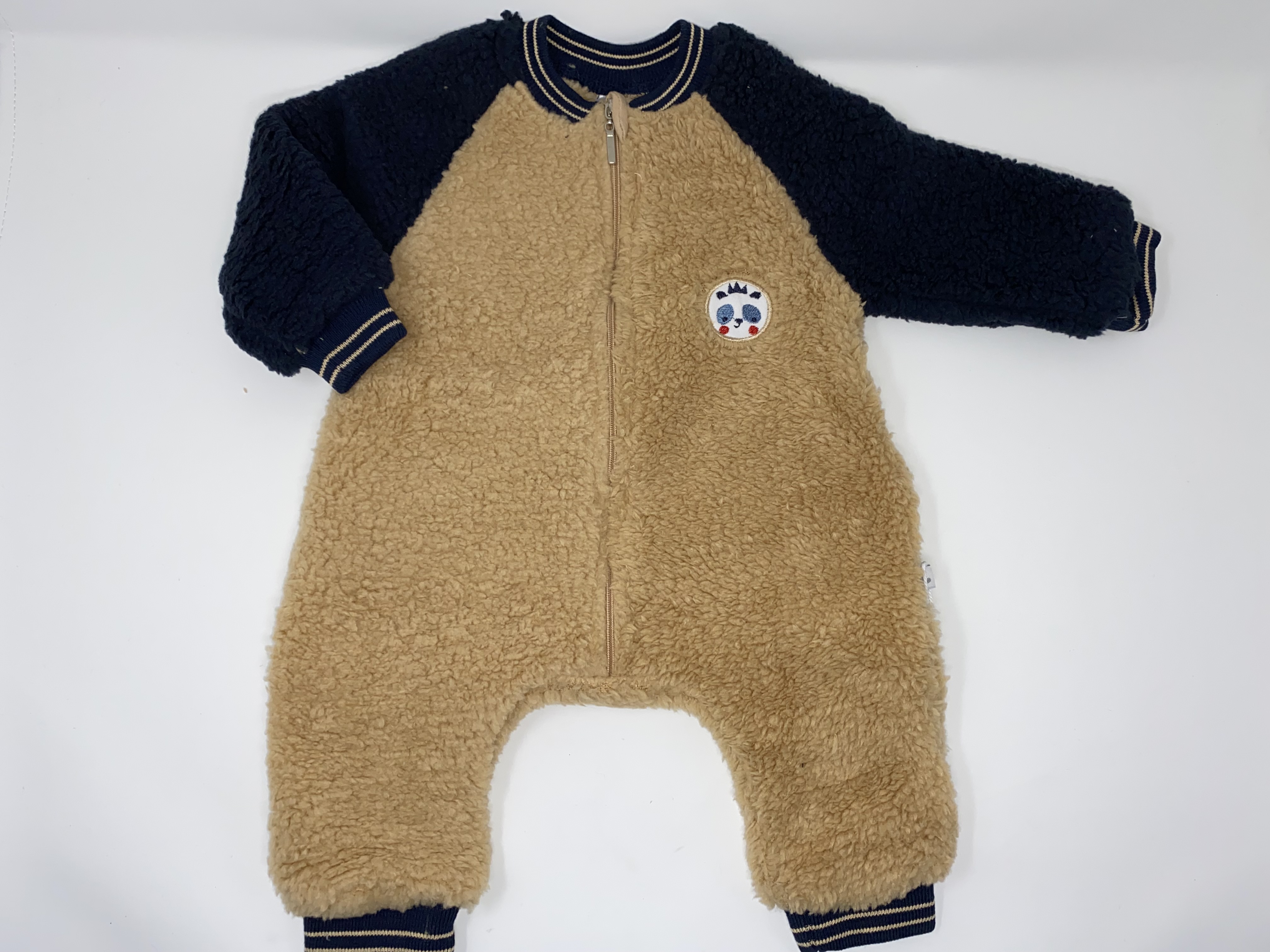 Baby Teddy Fleece / Plüsch Overall Panda für Jungen aus Baumwolle 