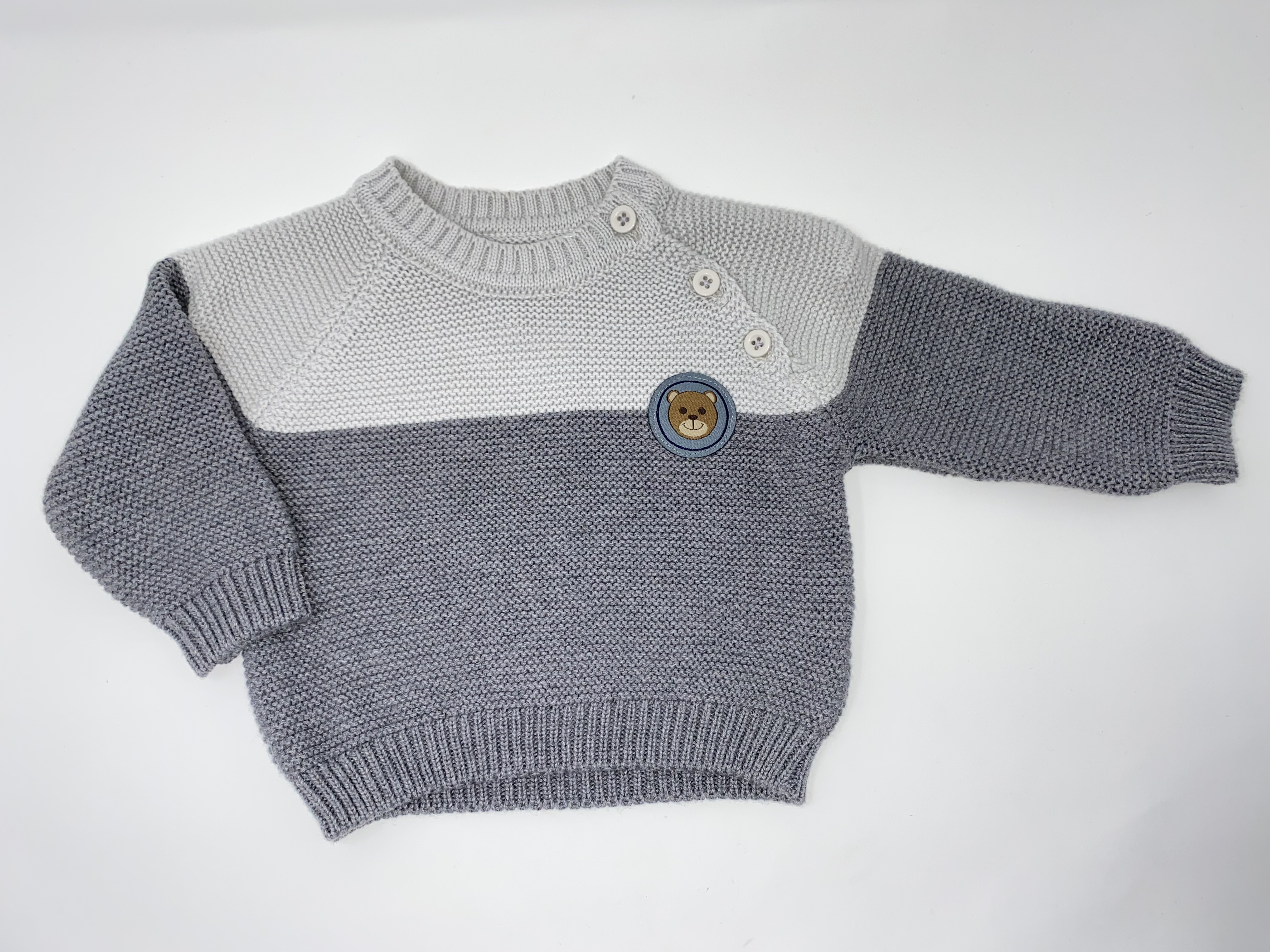 Baby Strickpullover Pullover Jungen grau