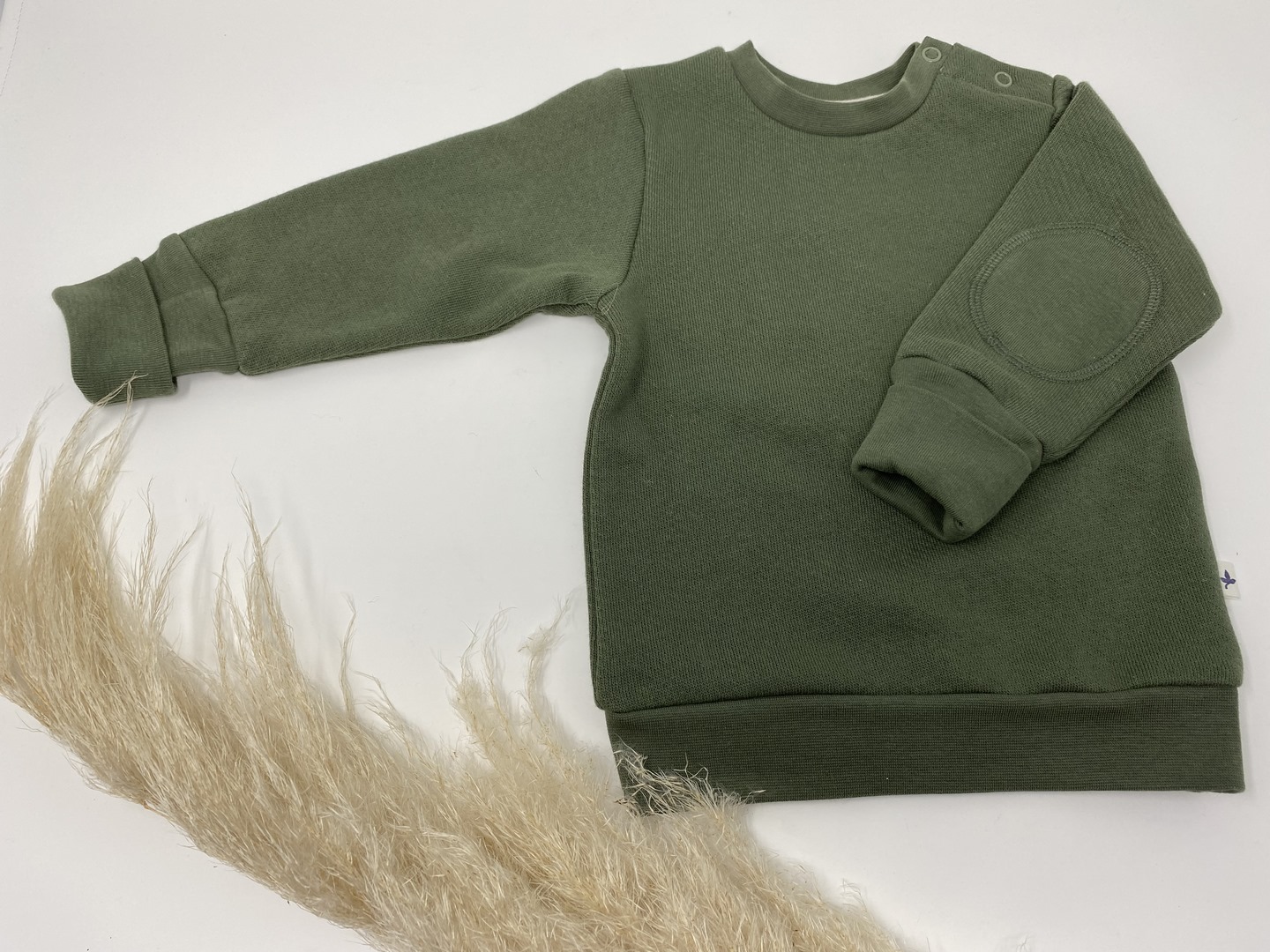 Leela Cotton Baby / Kinder Sweat Shirt Sweatshirt Pullover Khaki 100% Bio Baumwolle