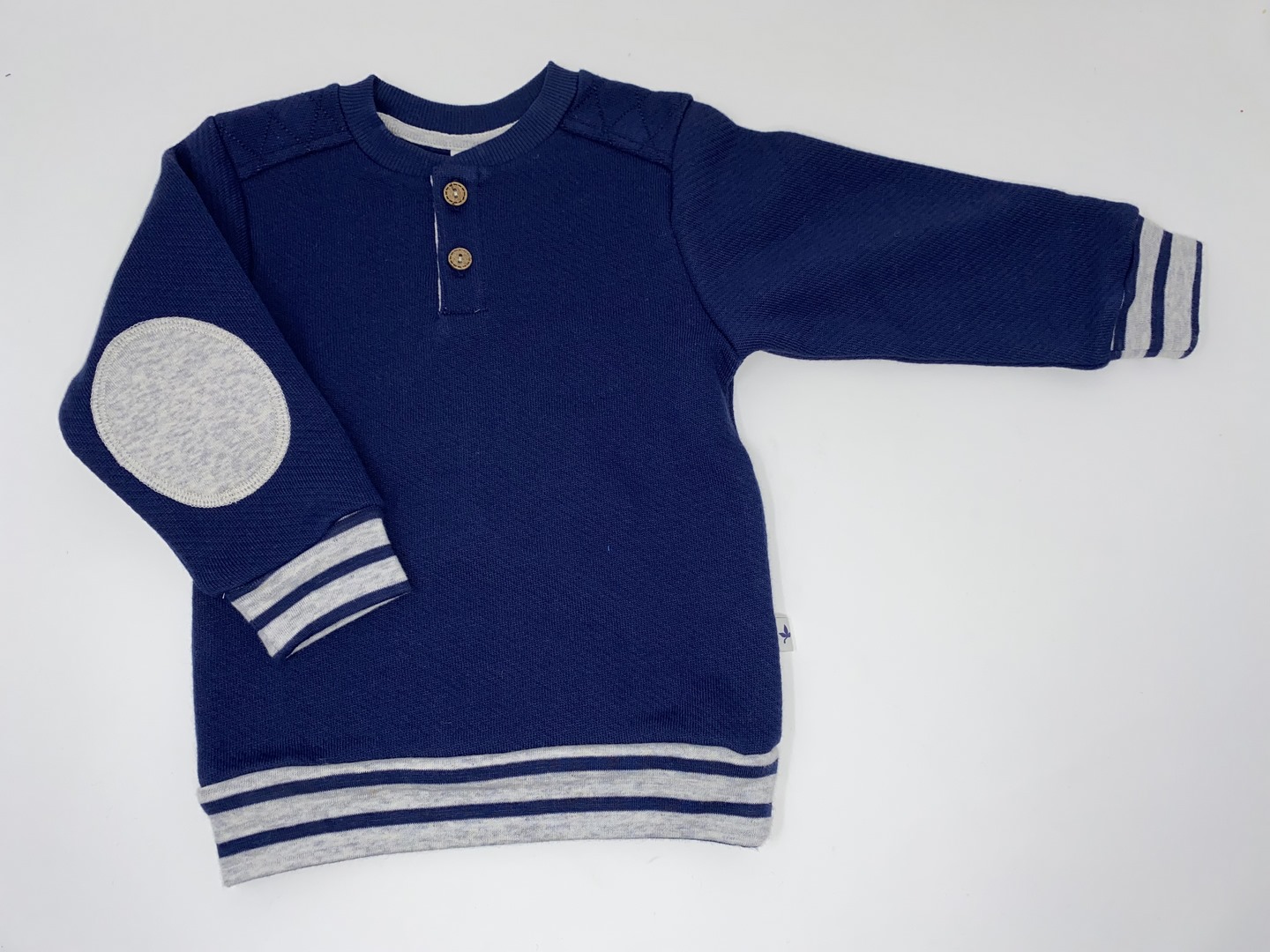 Leela Cotton Baby / Kinder Sweat Shirt Sweatshirt Pullover Maineblau 100% Bio Baumwolle