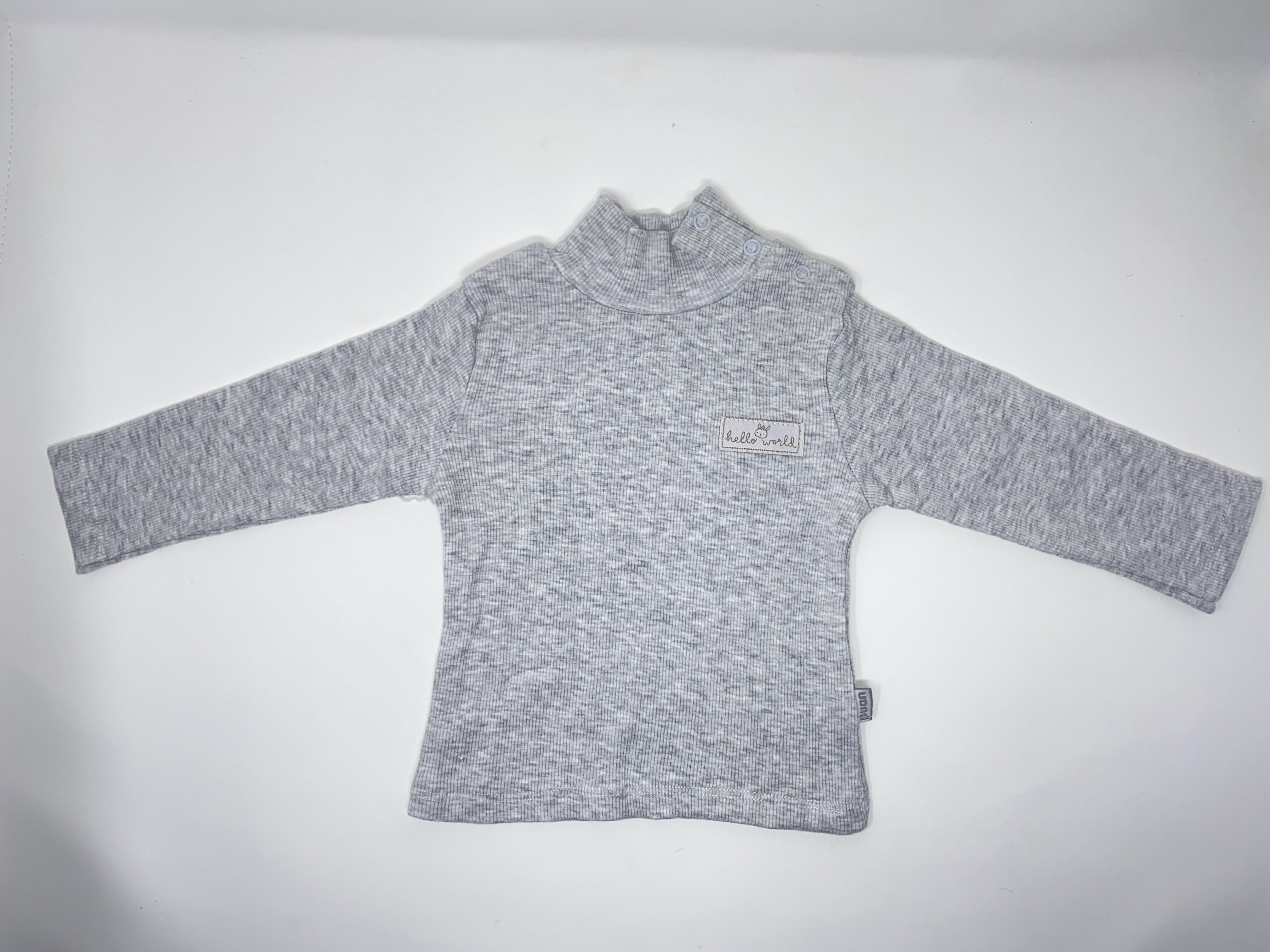 Baby Sweat Shirt Sweatshirt Jersey gerippt Grau meliert